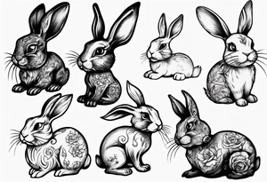 bunny with a tattoo tattoo idea