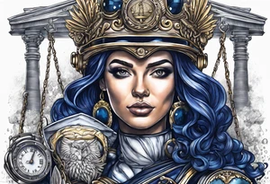 Navy diver lady justice family lawyer tattoo idea