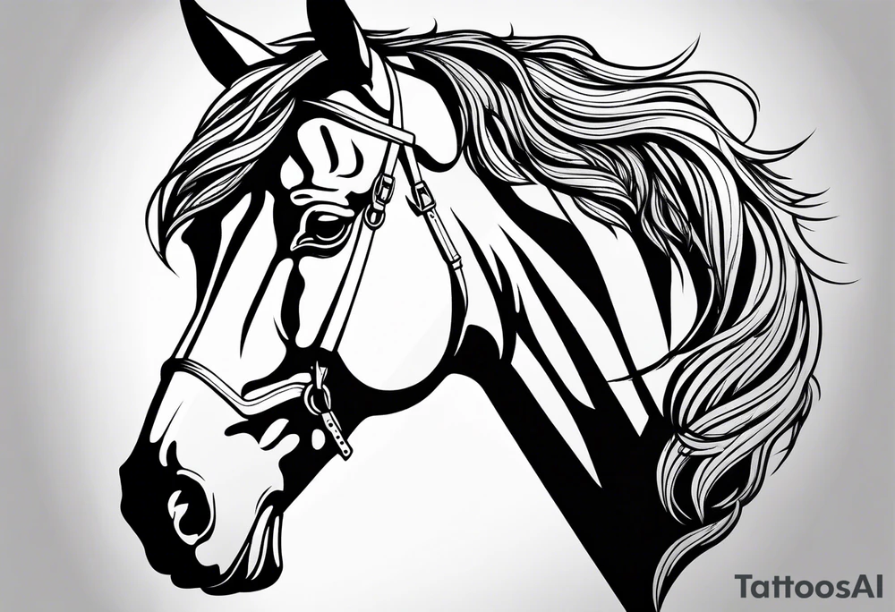 Linework horse tattoo idea