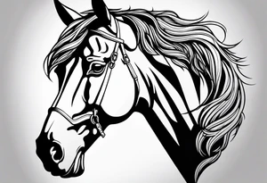 Linework horse tattoo idea
