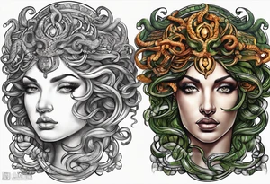 Medusa and the head of Perseo tattoo idea