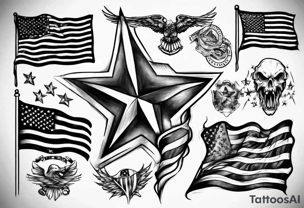 USA flag tattoo idea