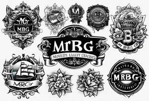 logo-type tattoo word "MRBG" tattoo idea