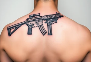 Feminine tattoos of ak47 and uzi tattoo idea