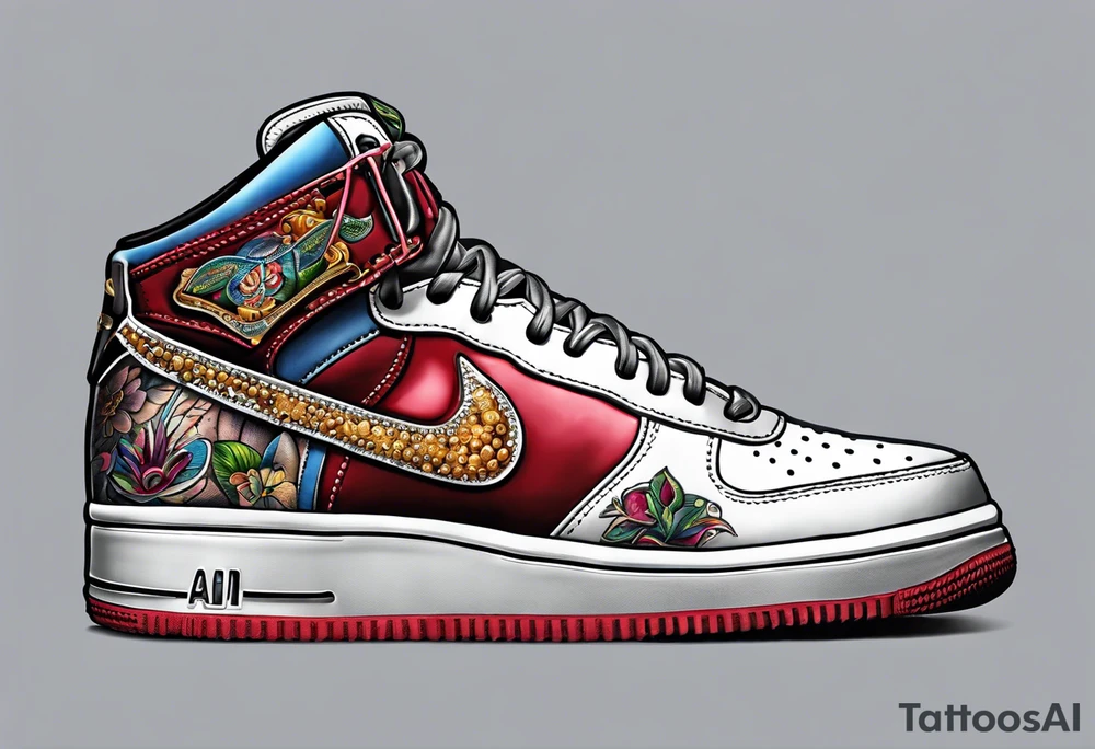 detroit , sneakers , money , girls tattoo idea