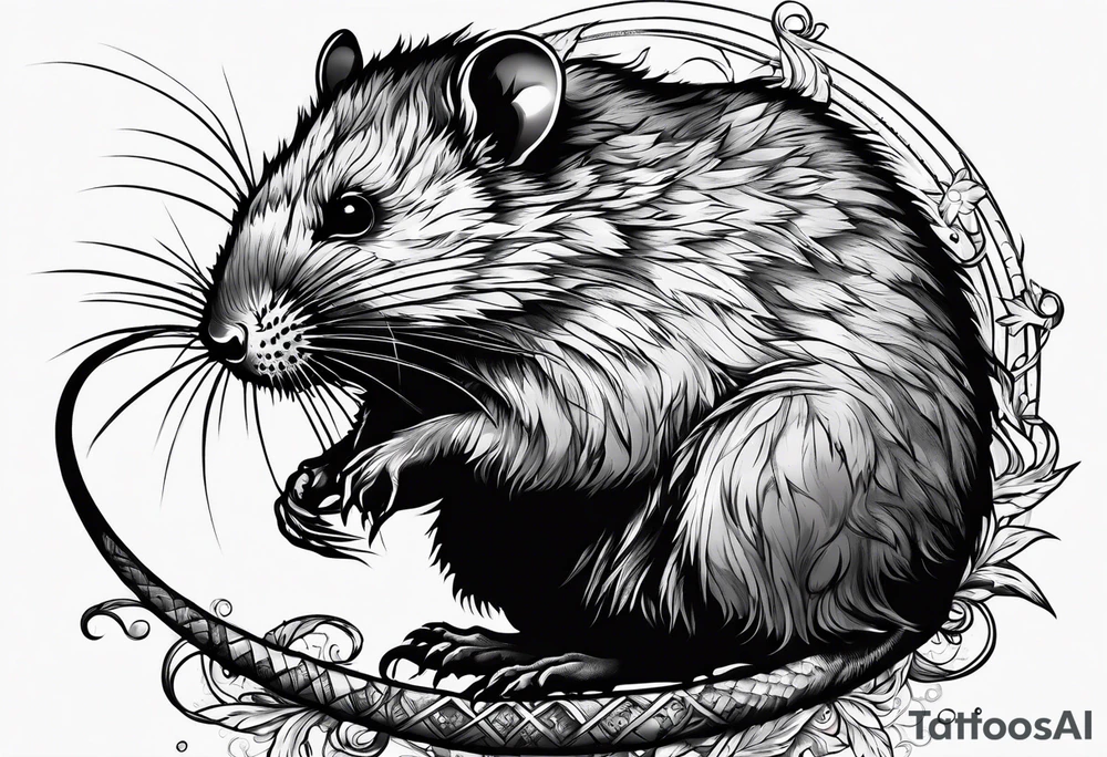 dead rat killed with a knife tattoo idea