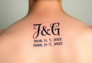 Initials- J and G intertwined
Date- February 17,2022
GPS coordinates- 32.9511205, -96.8190102 tattoo idea