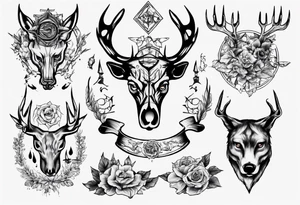 jäger und reh und forelle tattoo idea
