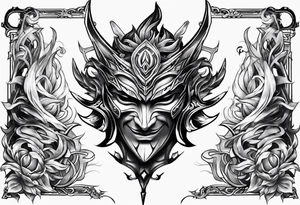 Yone league of legends mask and swords tattoo idea