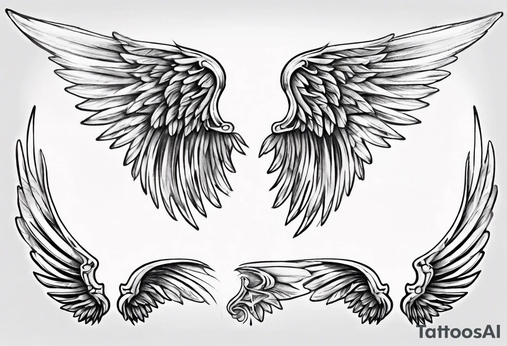 single angel wing tattoo idea
