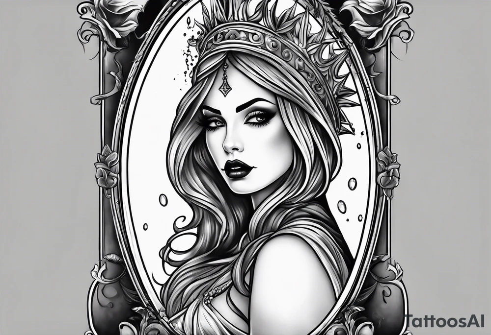 Bloody Mary ghost tattoo in a mirror tattoo idea