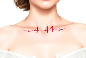 red tattoo that says 444 tattoo idea
