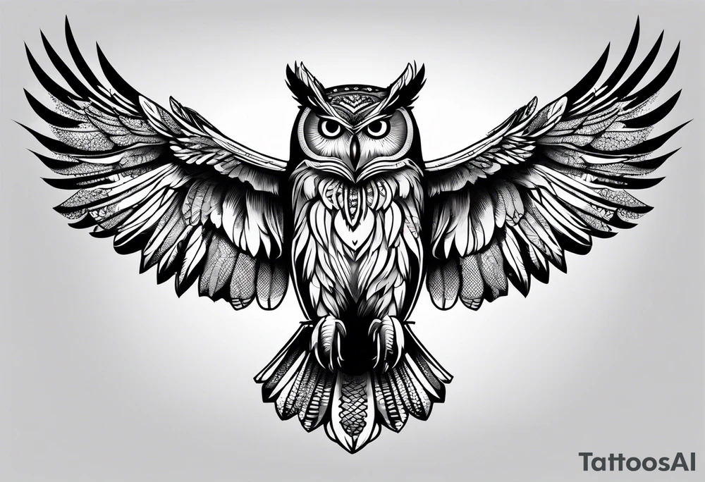 Owl soaring tattoo idea