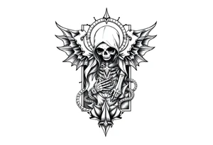 Death tarot card half sleeve tattoo idea