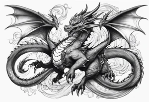 3 dragons are flying tattoo idea