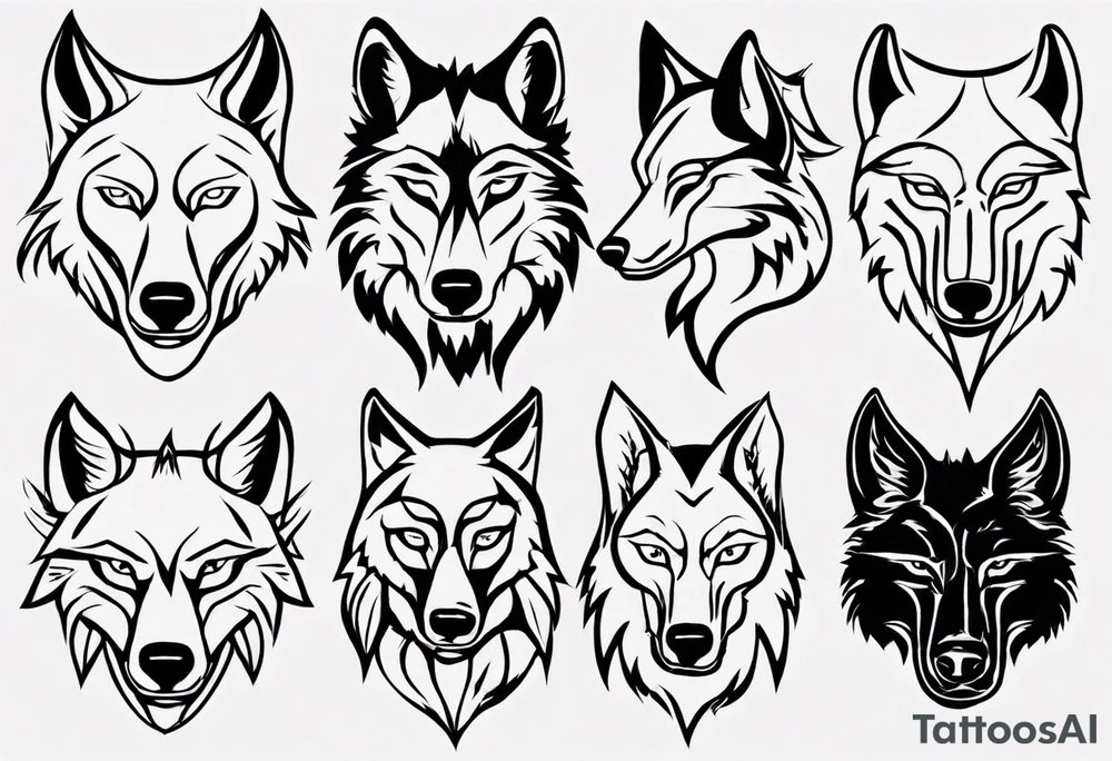 wolf head tattoo idea