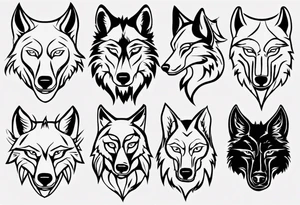 wolf head tattoo idea