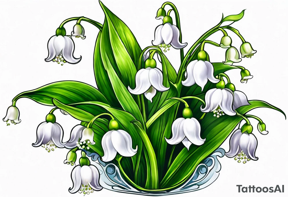 Lily of the valley as ghost tattoo idea