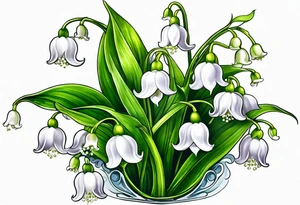 Lily of the valley as ghost tattoo idea