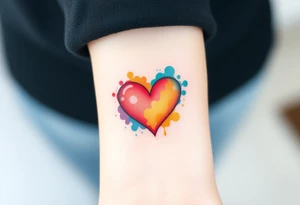 infinity symbol surrounded with heart in rainbow colors tattoo idea