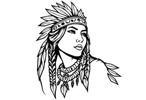 Female Native American tattoo idea