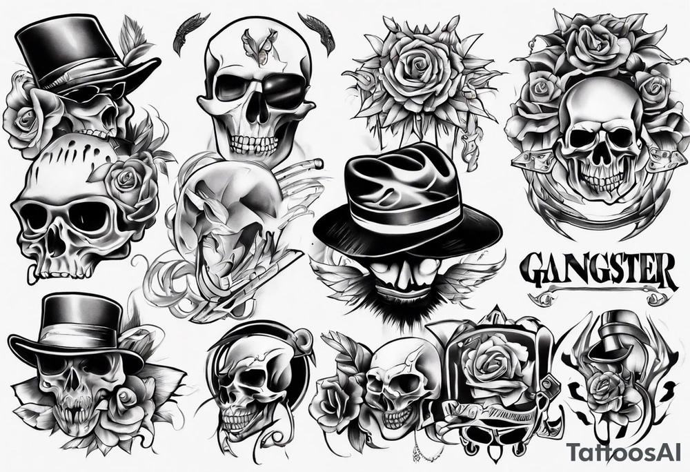 gangster tattoo for back tattoo idea
