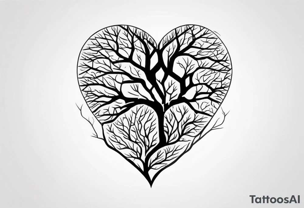 a heart shape with this inside the heart: brain, plane, family, and tree roots tattoo idea