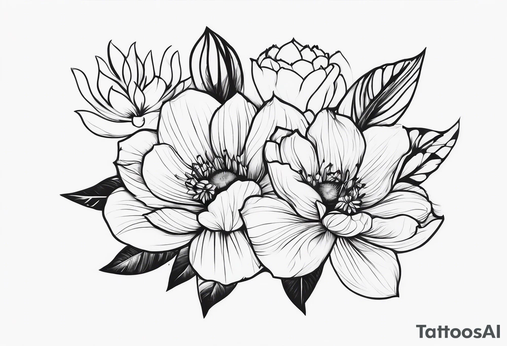 Flores com pássaros tattoo idea