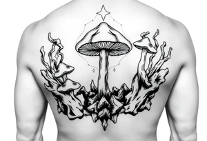 Mushroom trip opening the veil to higher consciousness tattoo idea