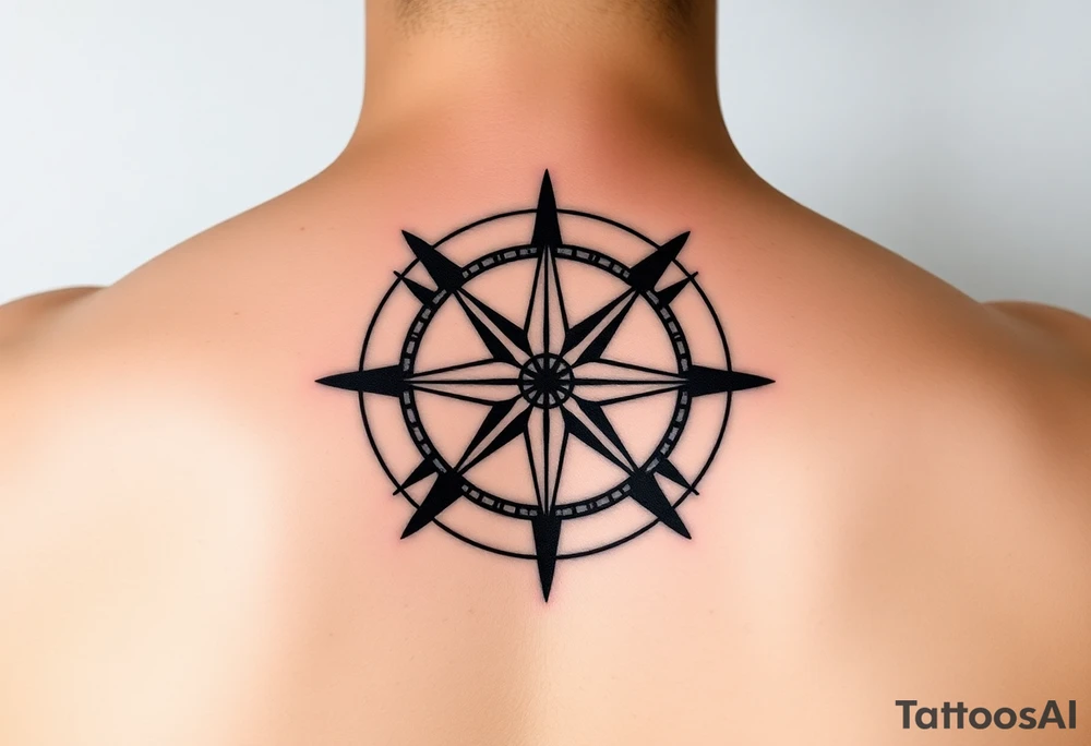 Double layered Compass rose tattoo idea