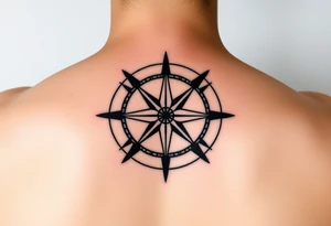 Double layered Compass rose tattoo idea