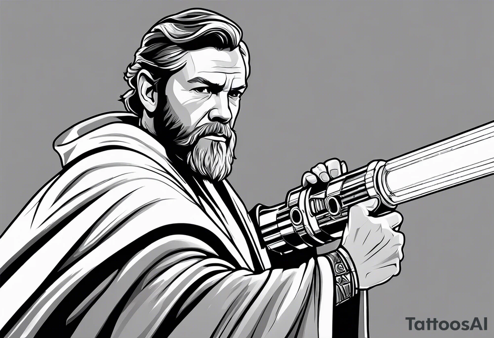 obi wan kenobe light saber tattoo idea