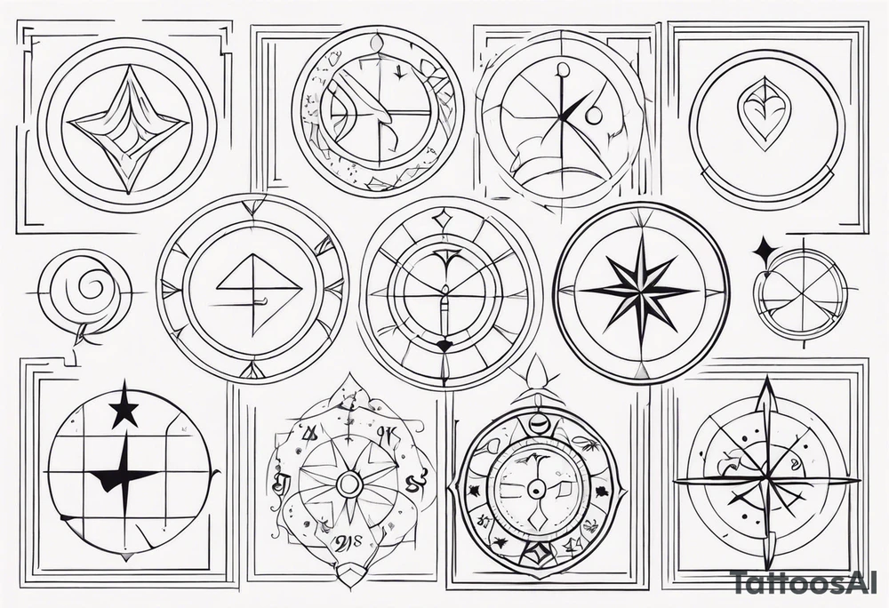 zodiac symbols tattoo idea