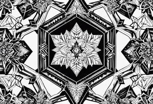 Repeating ice crystals in hexagon pattern tattoo idea