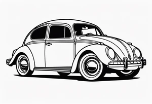 Lowered volkswagen beetle tattoo idea