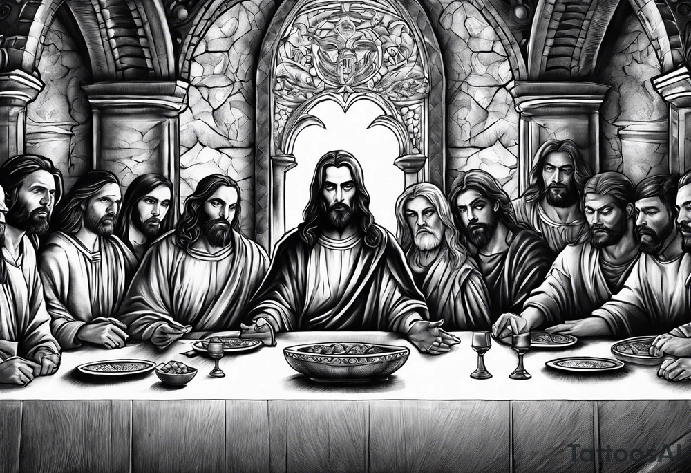 Evil last supper tattoo idea