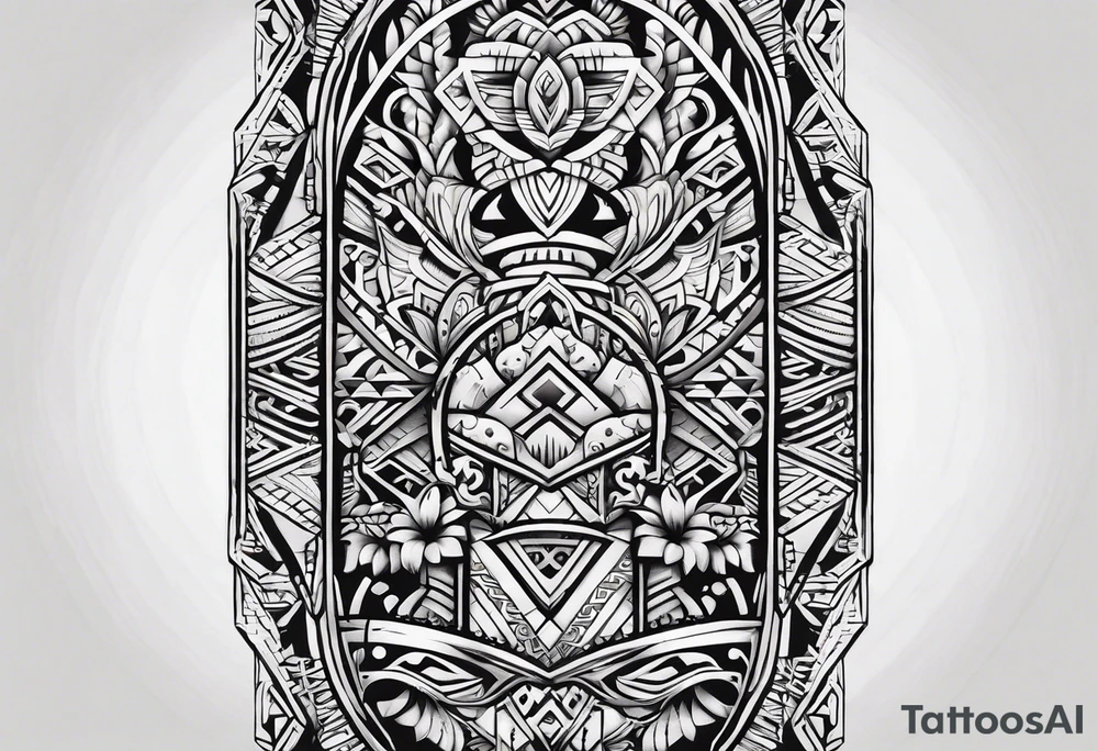 Polynesian tribal pattern forearm tattoo idea