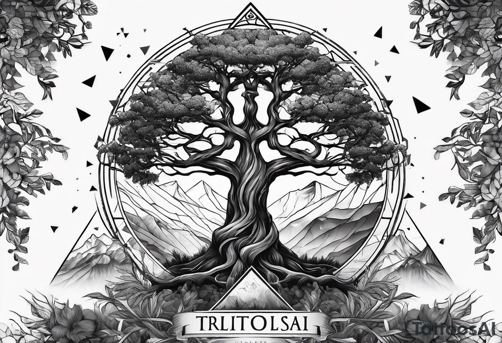 yggdrasil
3 line triangles behind tattoo idea