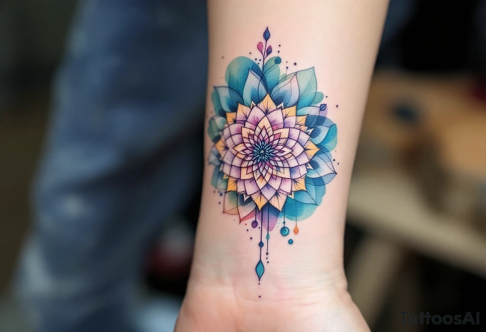 mandala melting tattoo idea