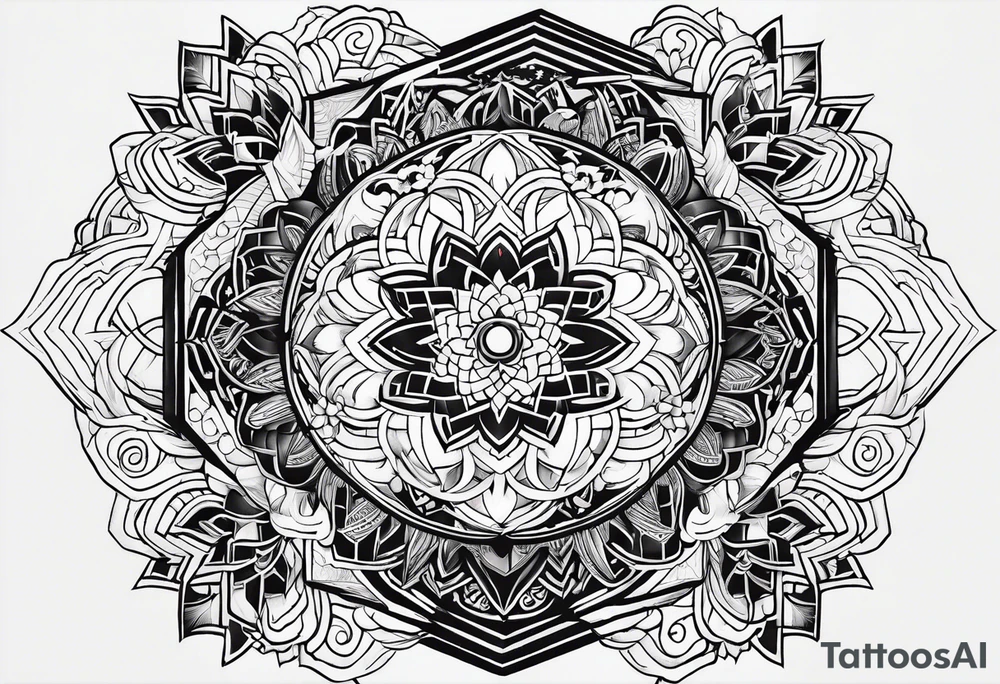 Japanese geometric patterns for back piece tattoo idea