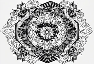 Japanese geometric patterns for back piece tattoo idea