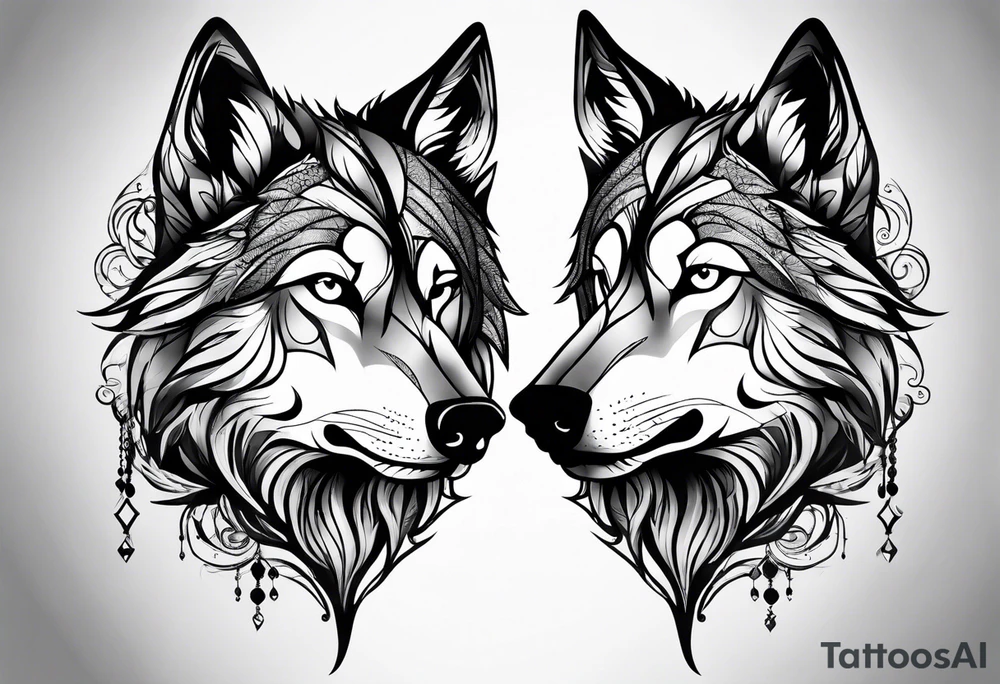 Magic wolf tattoo. tattoo idea