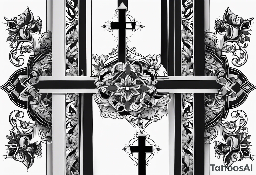 It should be a cross tattoo but it should contain a name that no one should come to know and the name is Gloria tattoo idea