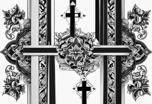 It should be a cross tattoo but it should contain a name that no one should come to know and the name is Gloria tattoo idea