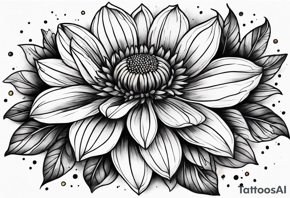 Galaxy with an Indian blanket flower tattoo idea
