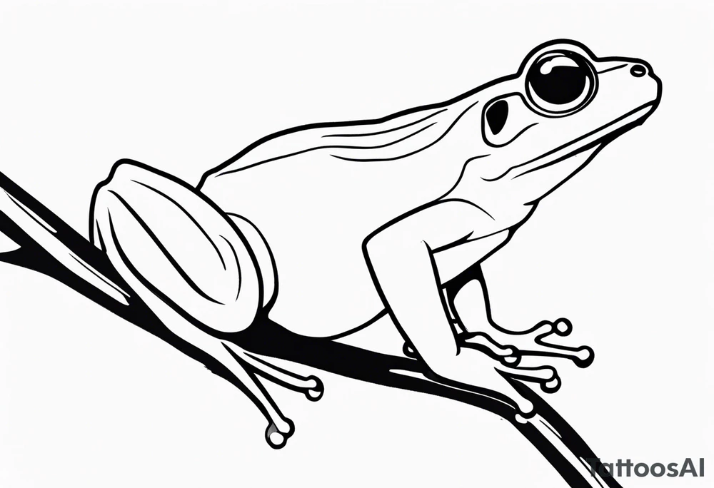 a simple frog on a branch tattoo idea