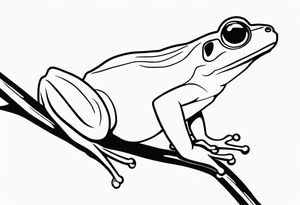 a simple frog on a branch tattoo idea