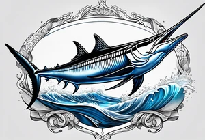 blue marlin tattoo idea