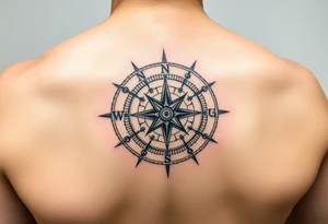 Tattoo with a compass and the constellation of Aquarius to show that the hard road you are traveling will be for the better tattoo idea