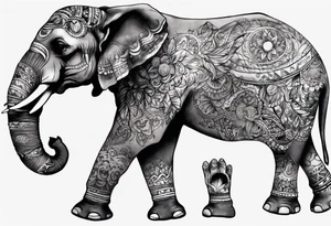 indian realistisc elephant tattoo idea